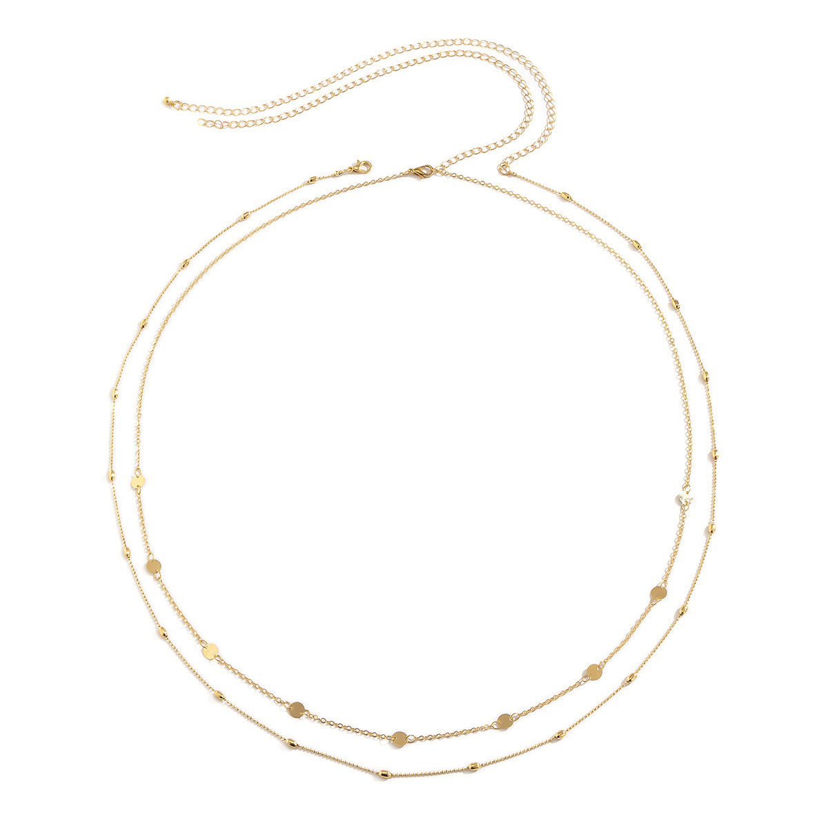 Women’s Vintage Geometric Double-Layer Body Chain – Lightweight Copper Jewelry, Gold & Silver