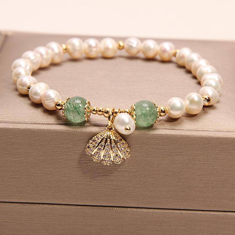 Women’s Natural Freshwater Pearl Bracelet – Elegant Classic Pearl Jewelry