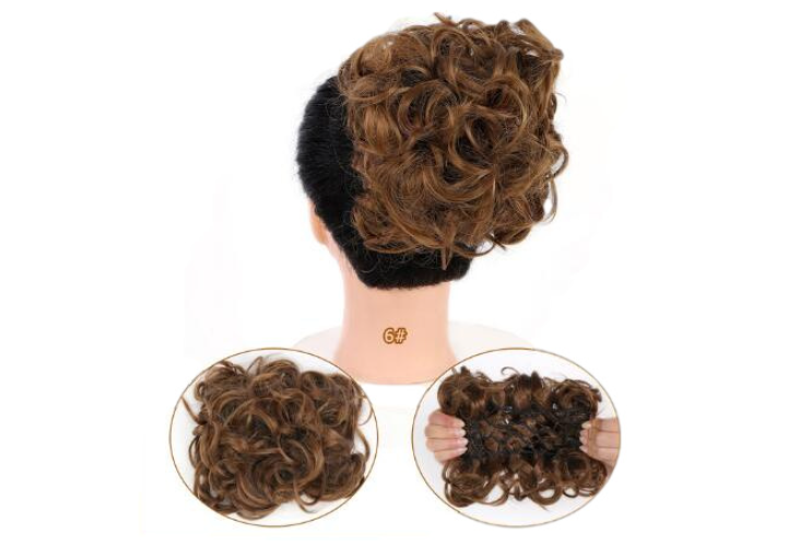 Synthetic Curly Hair Extension with Large Comb Clip – Lightweight Updo Hairpiece for Women
