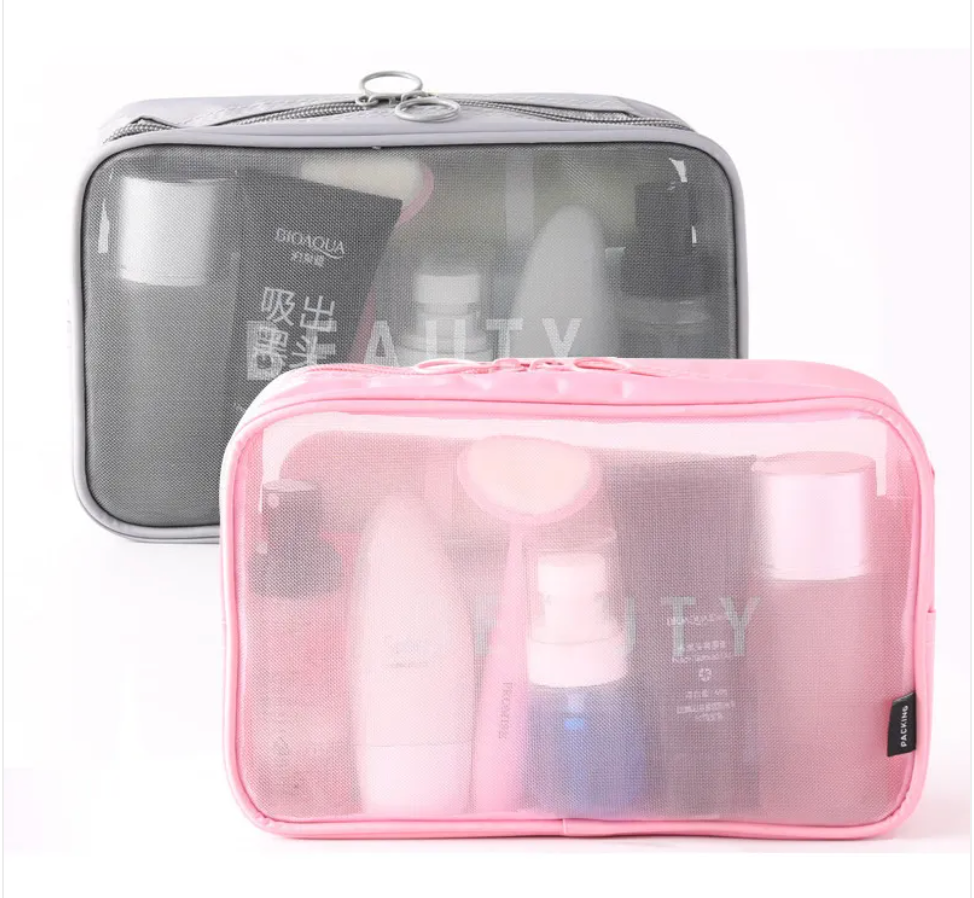 Mesh Cosmetic Storage Bag – Large Capacity Portable Makeup Brush Organizer