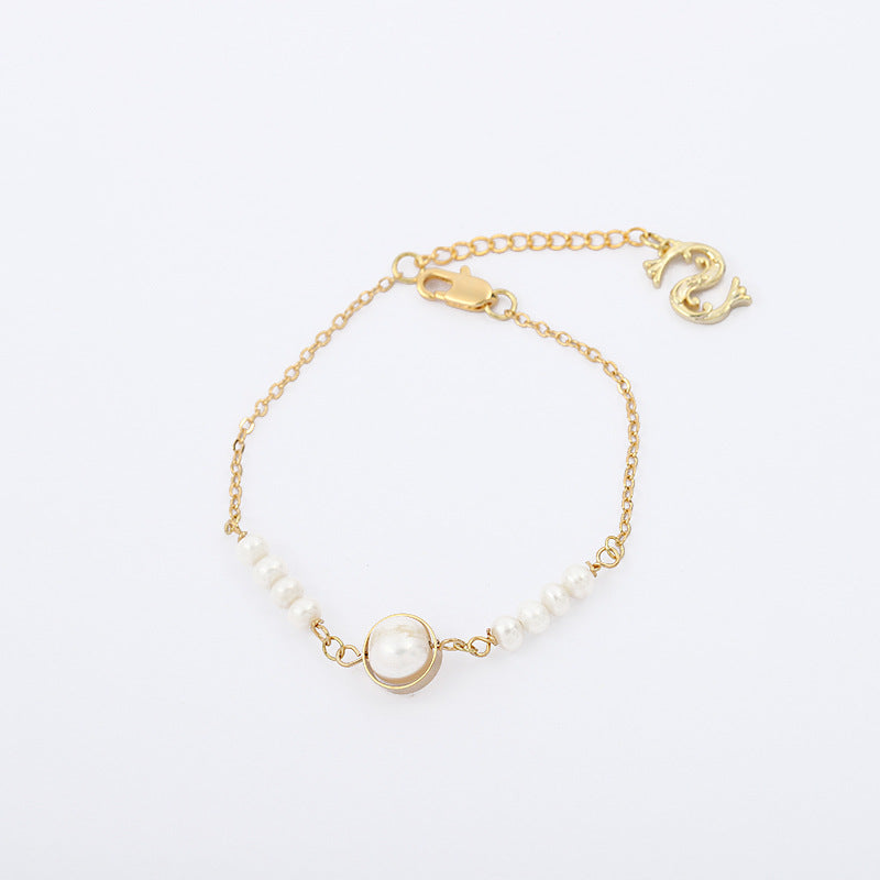 Women’s Cat’s Eye Stone Bracelet – Freshwater Pearl Style Fashion Jewelry