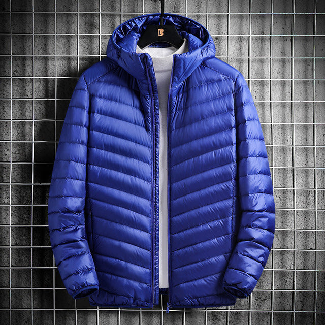 Men’s Warm Lightweight White Duck Down Jacket – USA