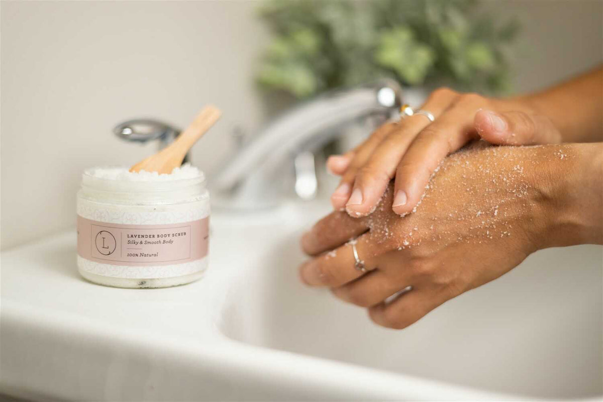 Lavender Body Salt Scrub – Handmade Natural Exfoliating Skin Treatment