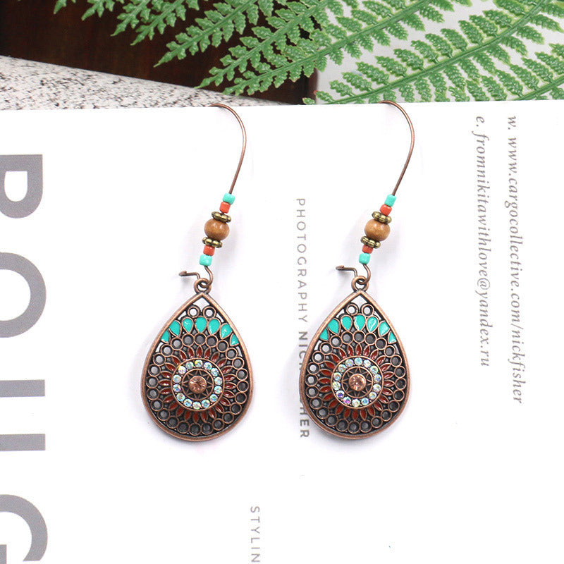Bohemian Hollow Water Drop Earrings for Women – Elegant Boho Dangle Jewelry