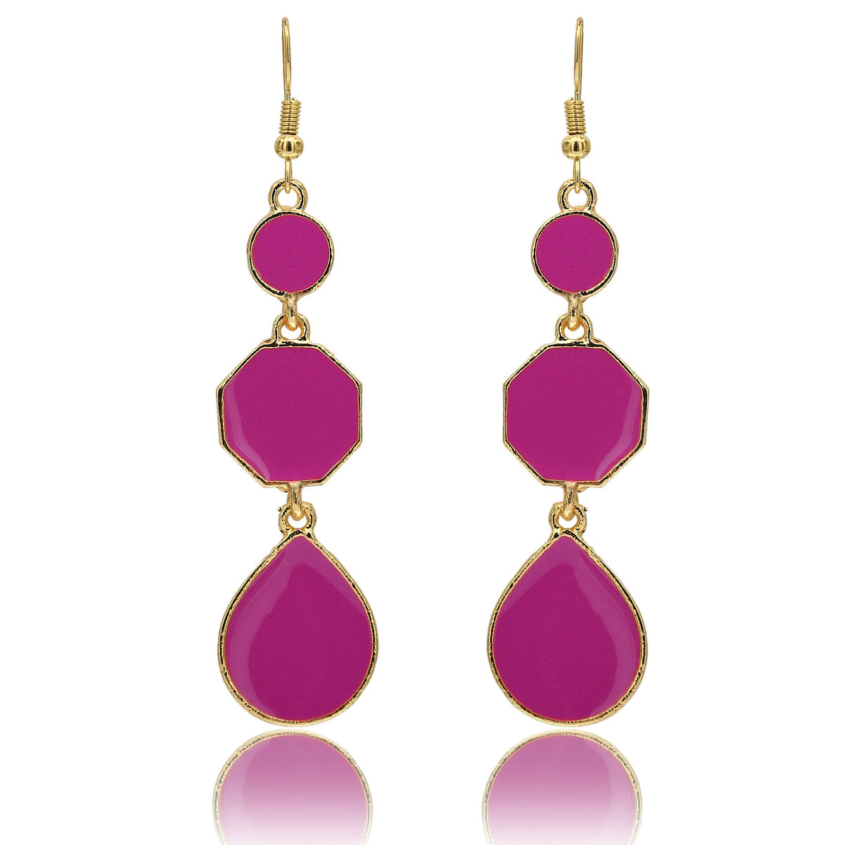Moonstruck Pink Drop Dangle Earrings – Elegant Crystal Fashion Jewelry