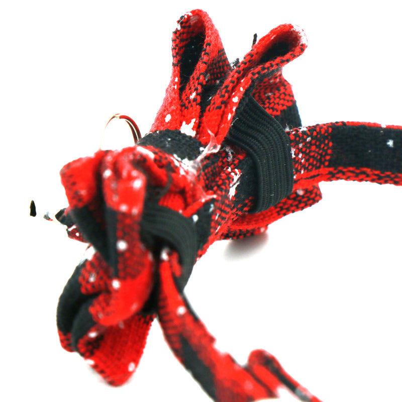 Christmas Cat Collar with Detachable Snowflake Bow – 27CM Safety Buckle Holiday Collar