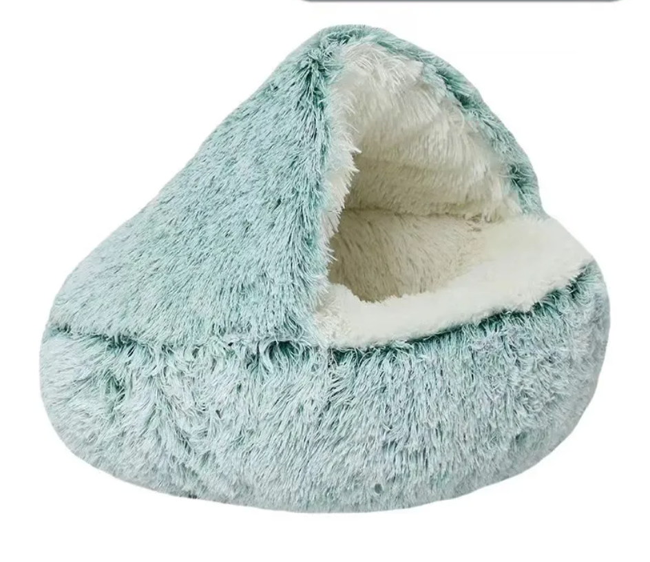 Semi-Closed Cat Bed – Cozy Four-Season Covered Pet Nest for Cats & Small Dogs