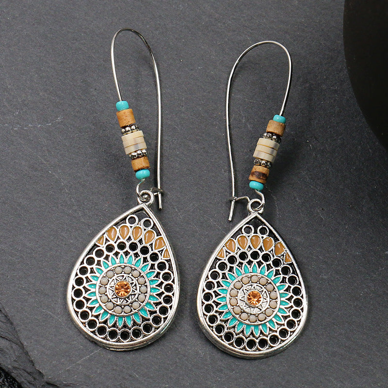 Bohemian Hollow Water Drop Earrings for Women – Elegant Boho Dangle Jewelry