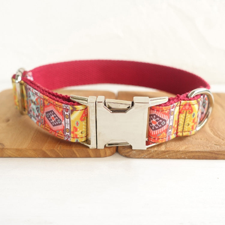 Bohemian Dog Collar – Adjustable Chinese-Style Polyester Pet Collar