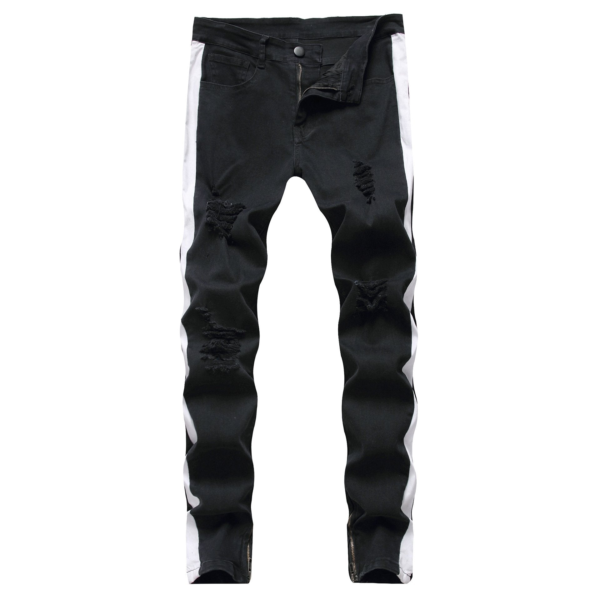 Men’s Tapered Denim Trousers – Slim Casual Fashion Jeans