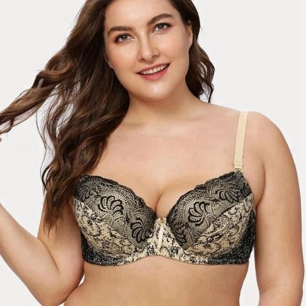 Lace & Print Plus Size Women’s Bra – Comfortable Everyday Lingerie