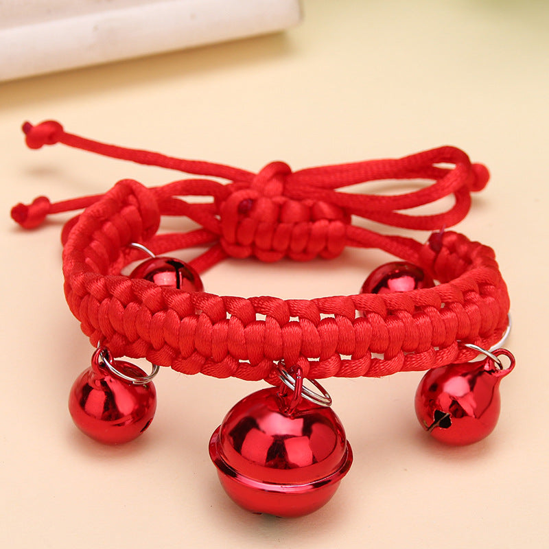 Cute Puppy & Cat Collar with Bell – Adjustable Nylon Jewelry-Style Pet Collar