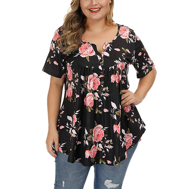 Women’s Plus Size Casual Loose Top – Relaxed Fit Street Fashion Shirt