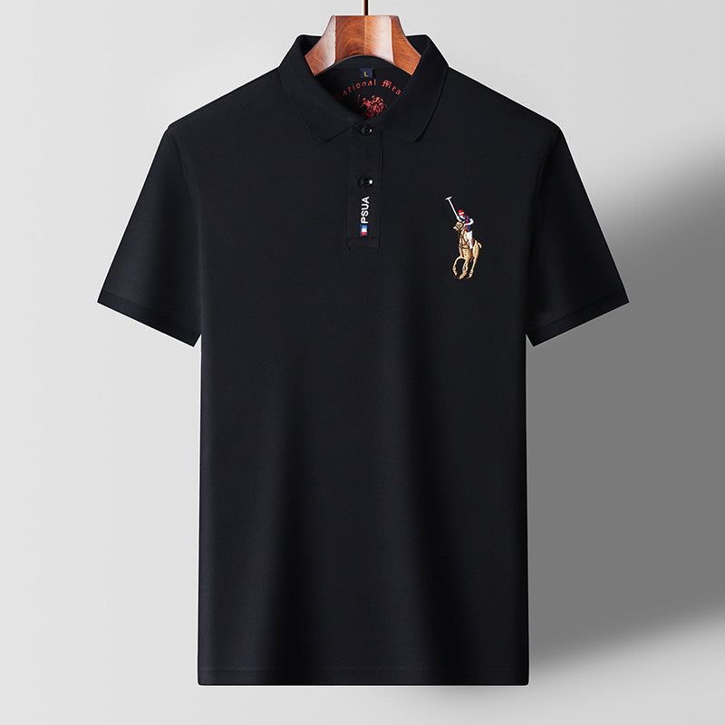 Men’s Summer Embroidered Polo Shirt – Lightweight Breathable Short Sleeve Business Casual Polo, M–3XL