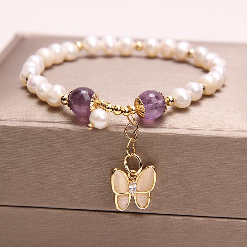 Women’s Natural Freshwater Pearl Bracelet – Elegant Classic Pearl Jewelry