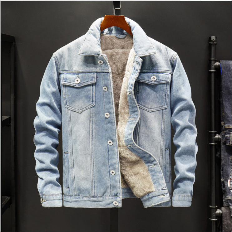 Men’s Winter Denim Jacket with Fleece Lining – USA