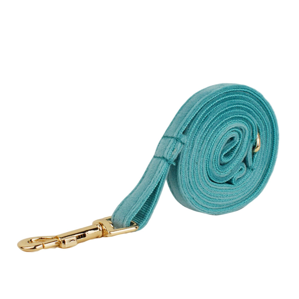 Turquoise Velvet Cat Collar with Bow & Bell – Soft Luxury Collar Set for Cats