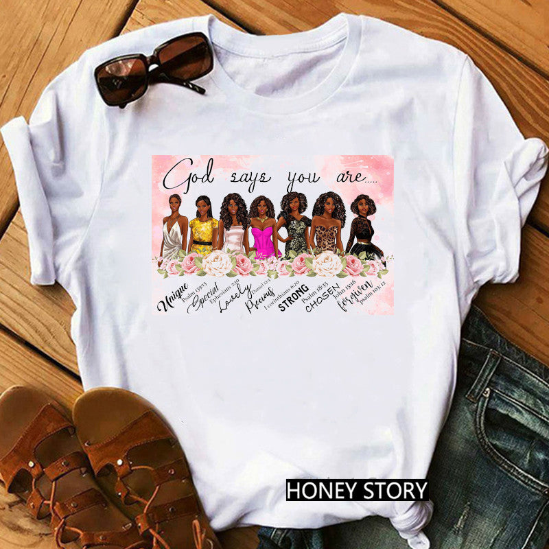 Black Girl Feminism Short Sleeve T-Shirt for Women