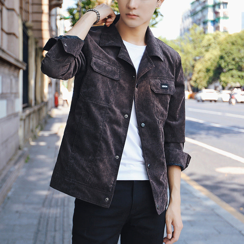 Men’s Korean-Style Fashion Jacket – Slim-Fit Wear-Resistant Casual Outerwear, 4 Colors, M–3XL
