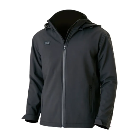 Unisex Heated Hooded Cardigan – Warm Velvet-Lined Winter Jacket with Heat Retention, Black, S–XXL