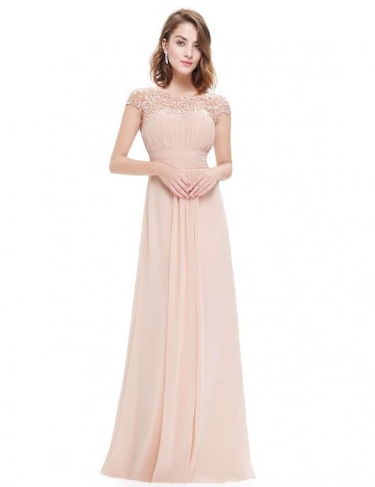 Elegant Backless Lace Maxi Dress – Women’s Formal Evening Party Dress