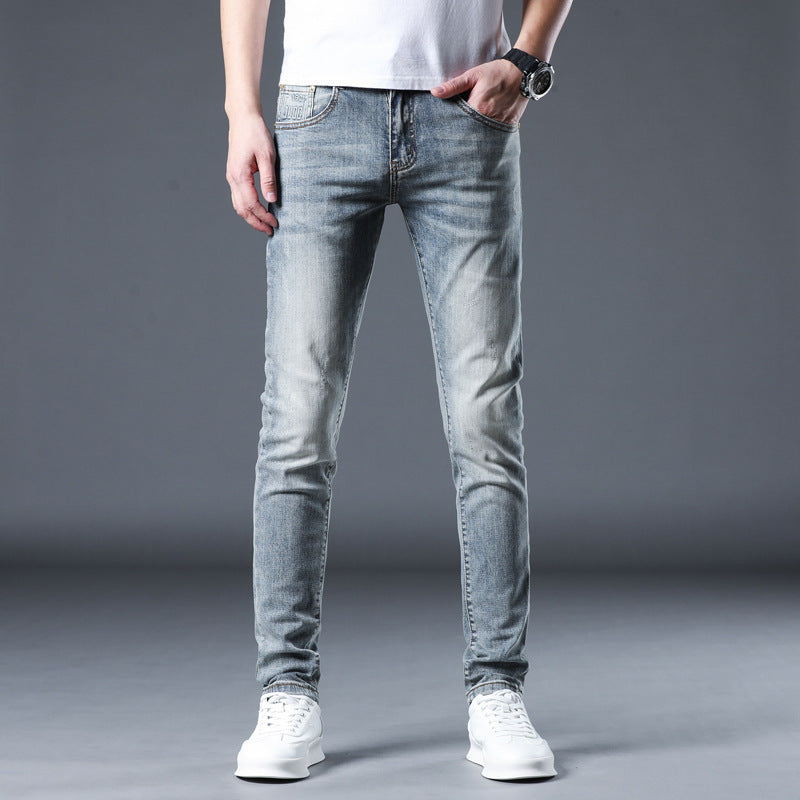 Men’s Stylish Loose Fit Straight Leg Jeans – Cotton-Lyocell Stretch Washed Denim in Grey, Soot & Light Blue, Sizes 28–38