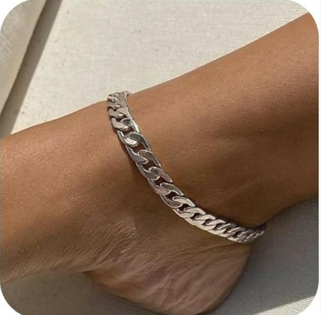 Unisex Daily Wear Oversized Chain Anklet – Titanium Steel Layered Statement Jewelry