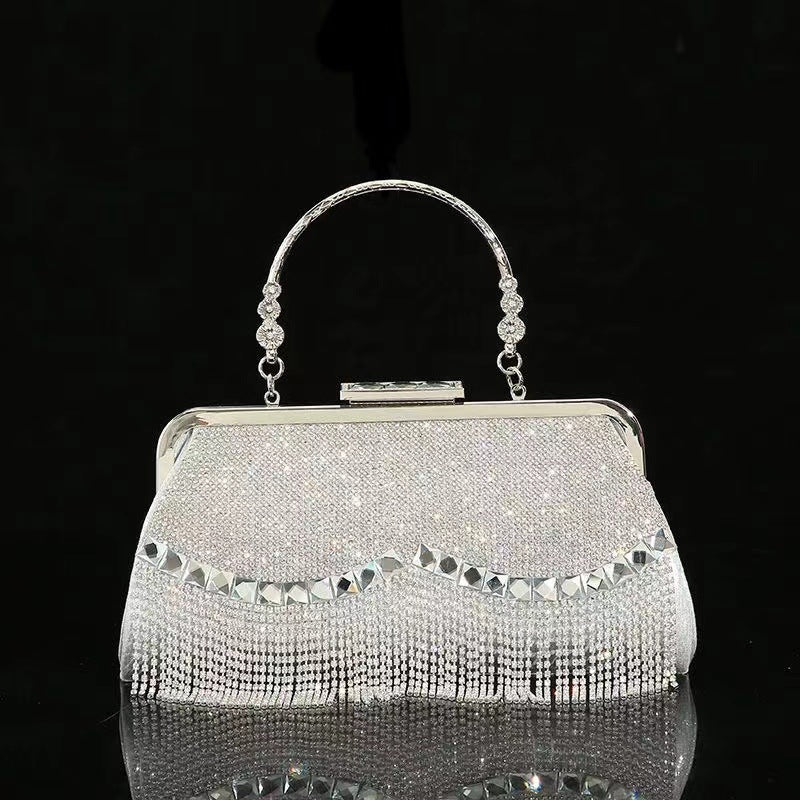 Fashion Diamond Clutch Evening Bag for Women – Sparkling Gold & Silver Wedding Shoulder Bag