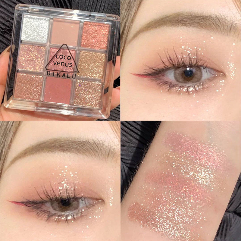 DIKALU Sunset Glow 9-Color Eyeshadow Palette – Matte & Shimmer