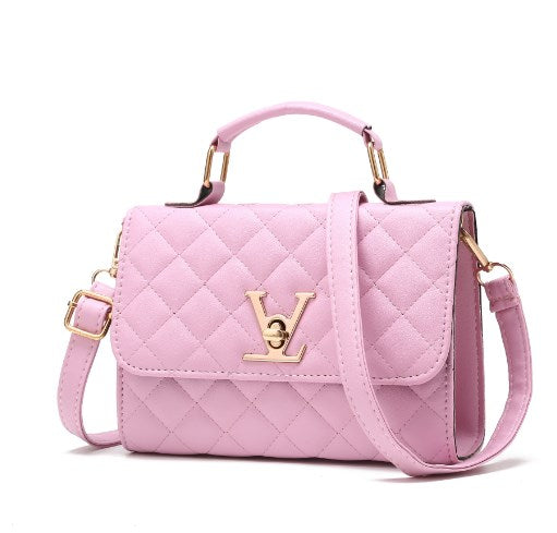 Fashionable Embroidered Shoulder Crossbody Bag for Women – Elegant PU Handbag with Thread Detailing