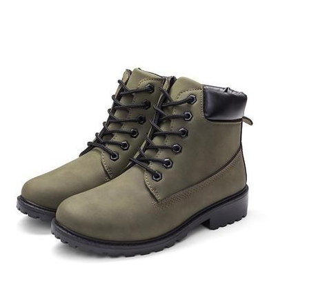 Women’s Pink Martin Boots – Flat Leather-Style Ankle Boots