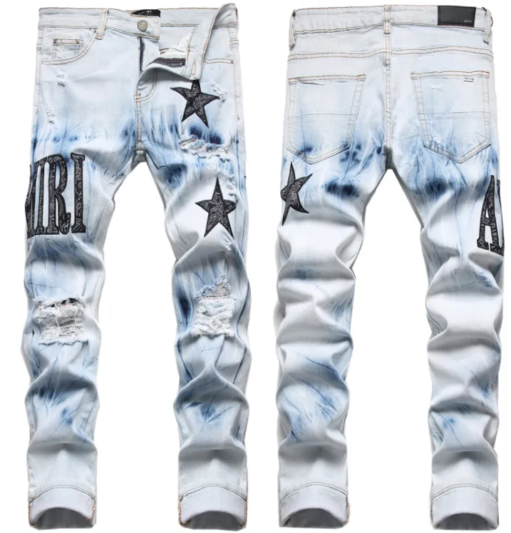 Men’s Winter Denim Cotton Jeans – Slim-Fit Mid-Waist Stretch Light Blue Jeans, Sizes 29–38