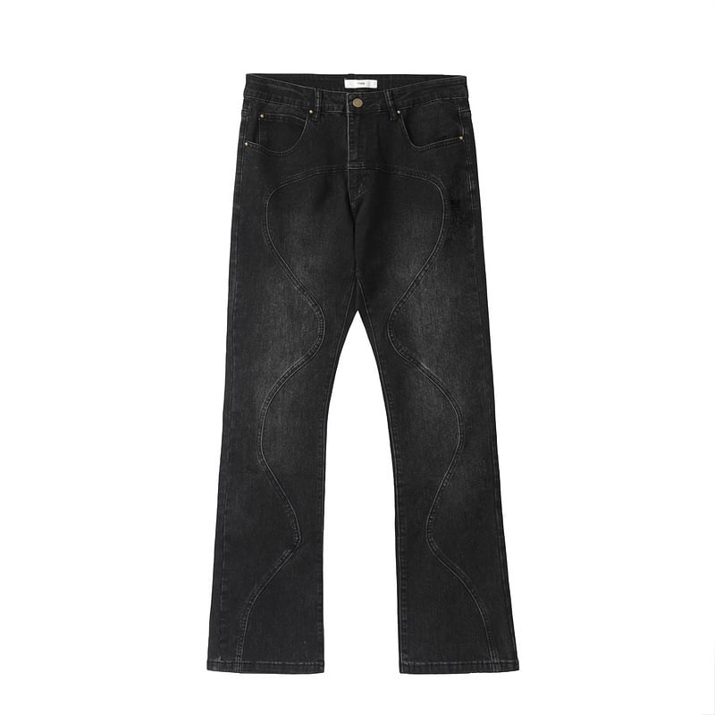 Women’s Distressed Straight-Leg Loose Jeans – Cotton Denim Mid-Waist Black Hip Hop Jeans, S–2XL