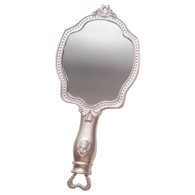 European Retro Cosmetic Mirror – Palace-Inspired Hand Mirror with Handle