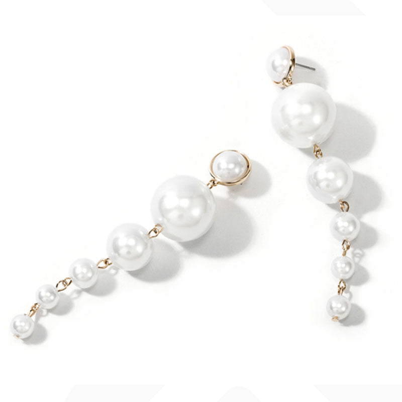 Exaggerated Pearl Flower Earrings for Women – Oversized Floral Statement Jewelry