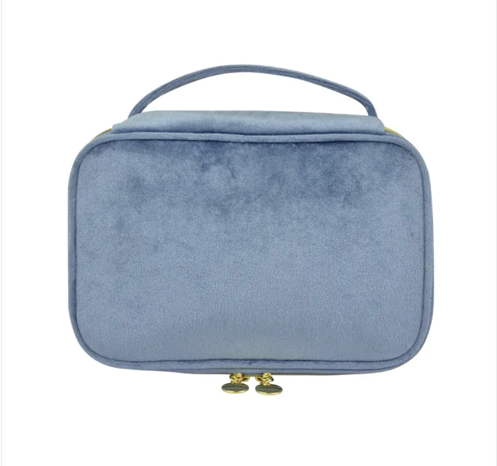 Portable Velvet Cosmetic Bag – Soft Makeup & Beauty Travel Organizer