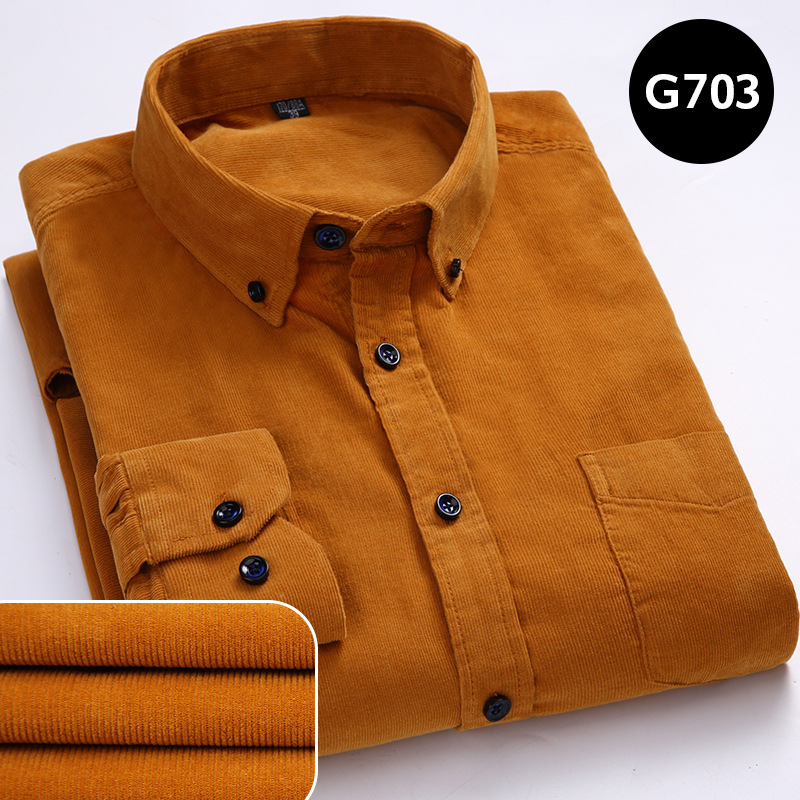 Men’s Cotton Corduroy Long Sleeve Shirt – Slim Fit Casual Button-Up Shirt, S–5XL