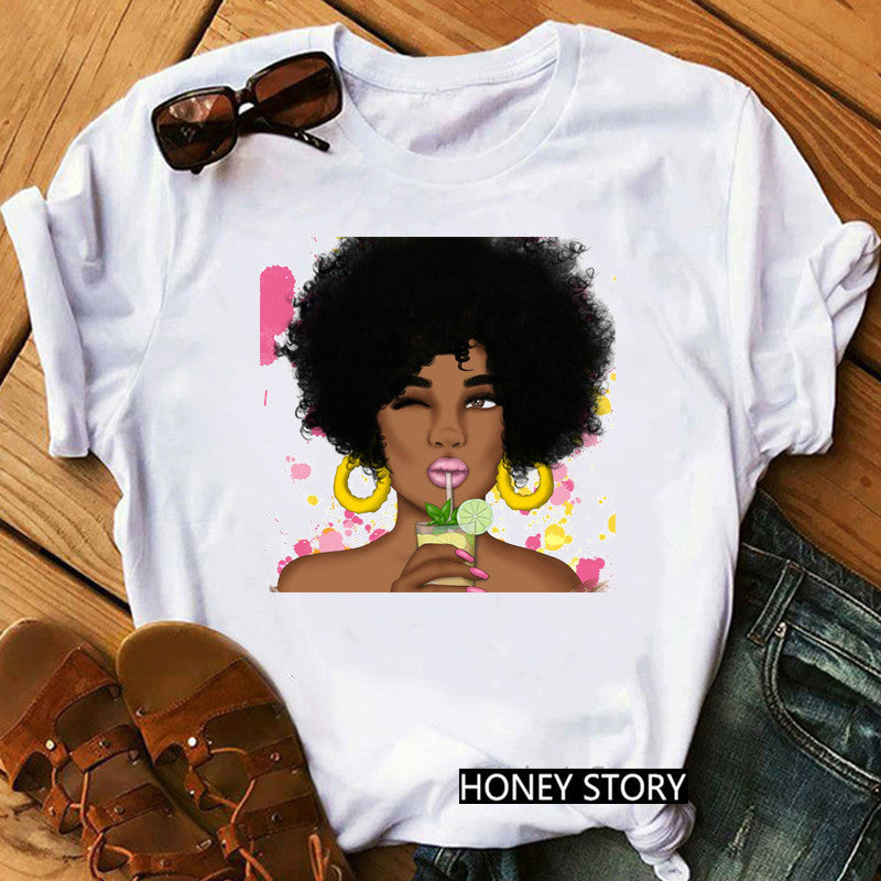 Black Girl Feminism Short Sleeve T-Shirt for Women