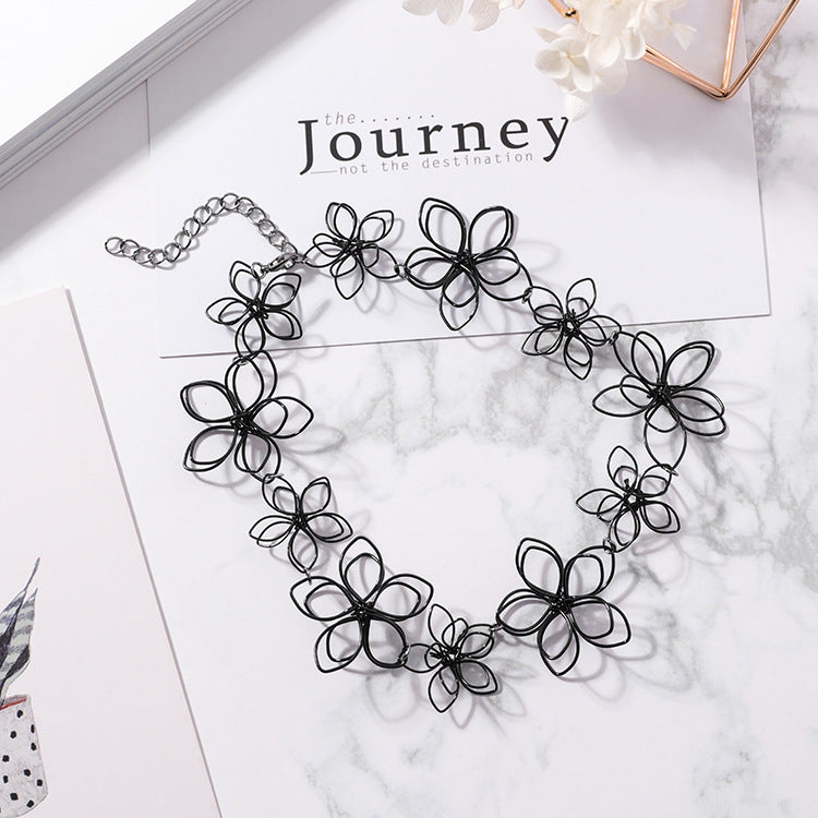 Floral Choker Necklace for Women - Short Neck Chain