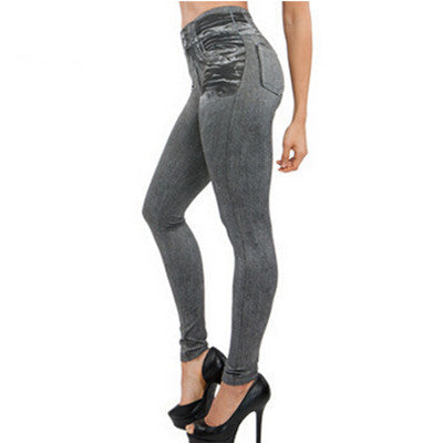 Women’s Seamless Stretch Skinny Jeans – High-Waist Slim-Fit Leggings-Style Denim Pants