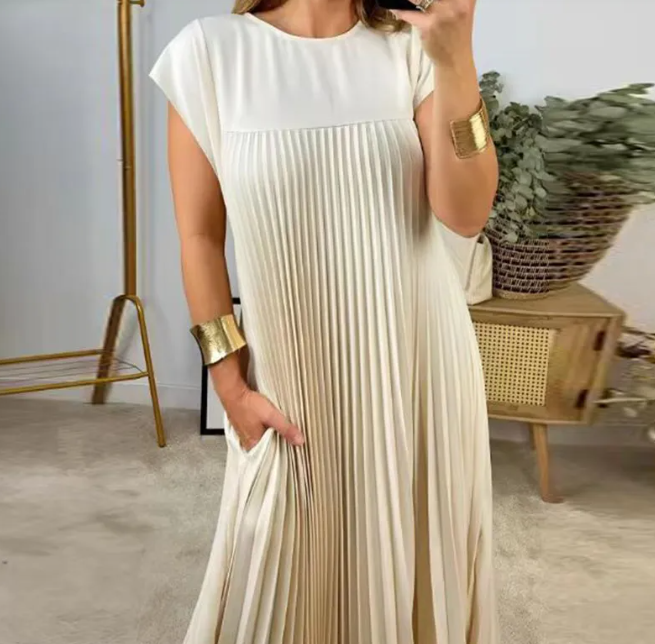 ChicEase Loose Solid Color Dress for Women – Relaxed Fit Casual Dress
