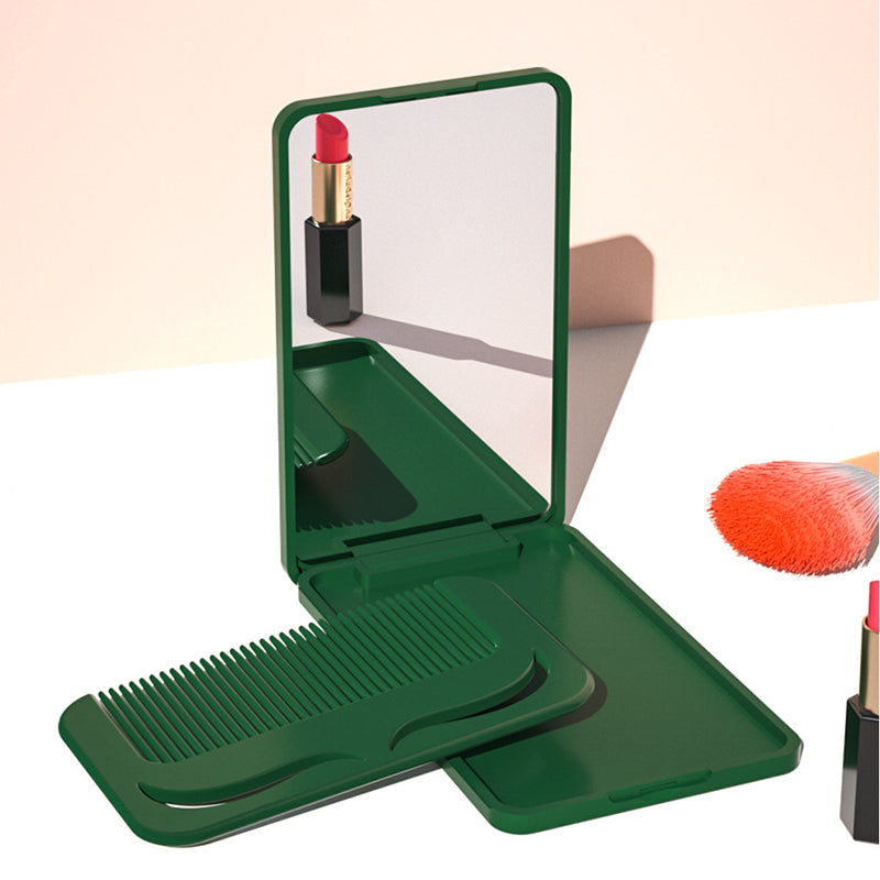 Compact Foldable Makeup Mirror with Comb (Portable)