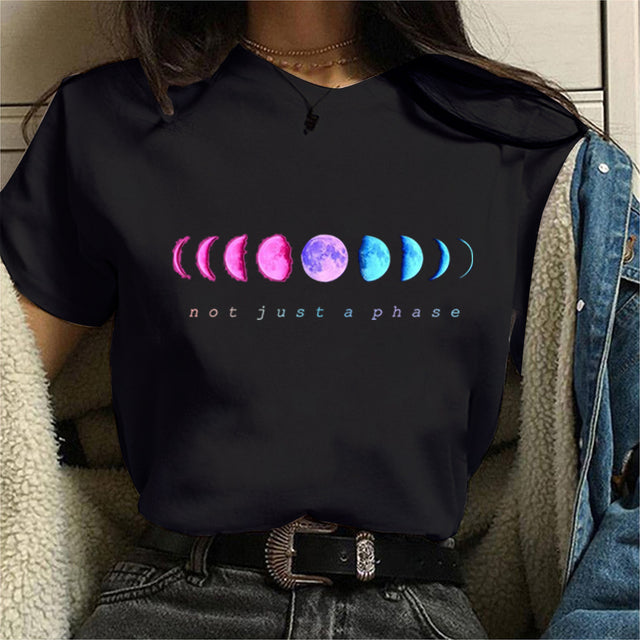 Aesthetic Universe Planets Graphic T-Shirt for Women
