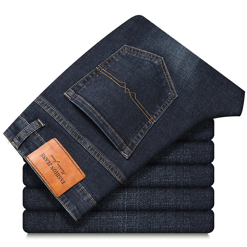 Men’s Slim Straight-Leg Jeans – Classic Long Denim Pants