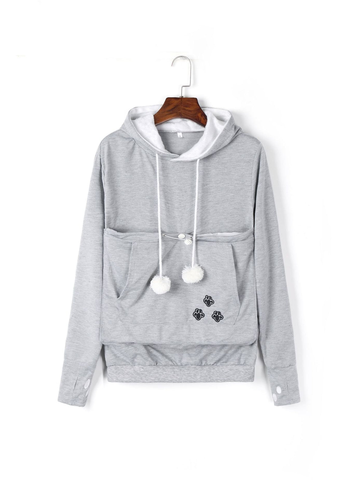 Women’s Cute Winter Pet Pocket Hoodie – Cozy Long Sleeve Kangaroo Carrier Sweatshirt, S–3XL