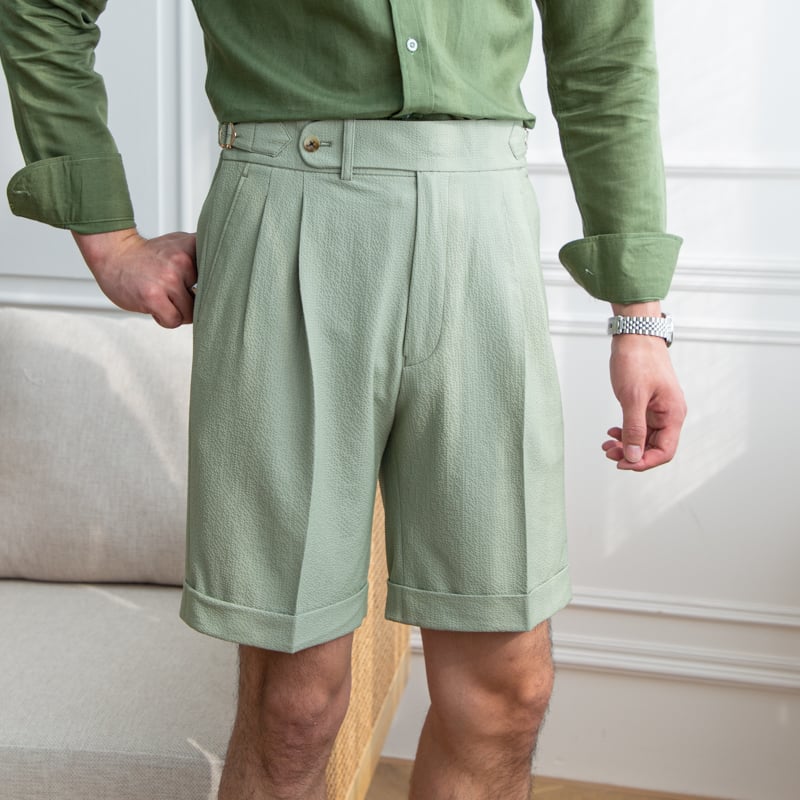Men’s Slim Seersucker Casual Shorts – Lightweight Summer Style – USA