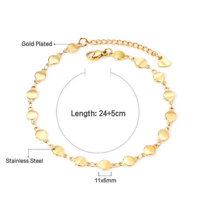 Stainless Steel Casual Retro Beach Anklet for Women