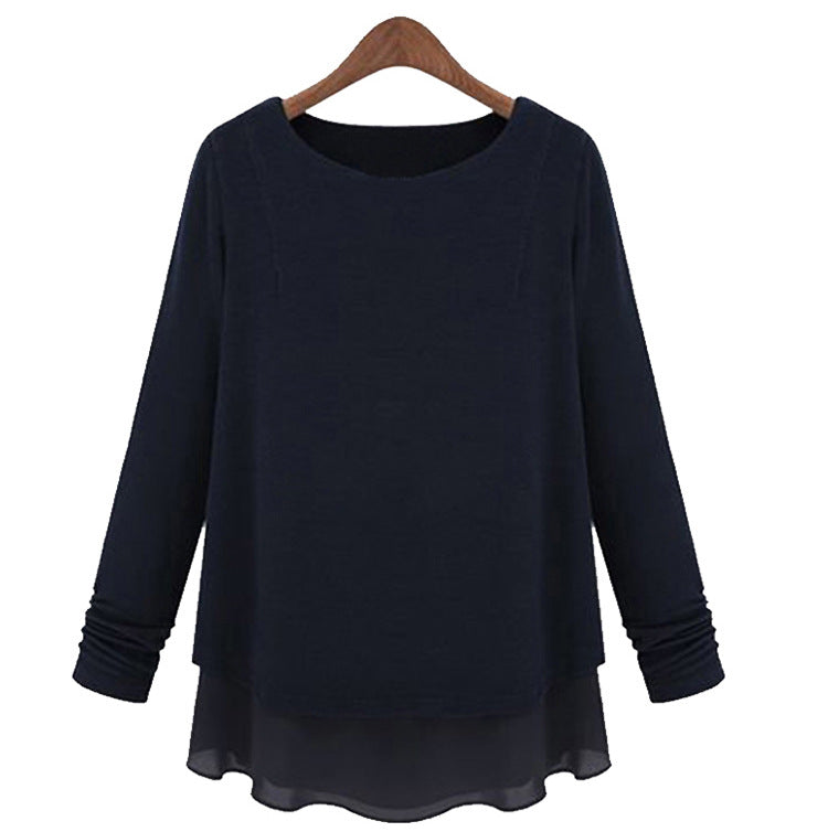 Casual Long Sleeve Knit T-Shirt for Women