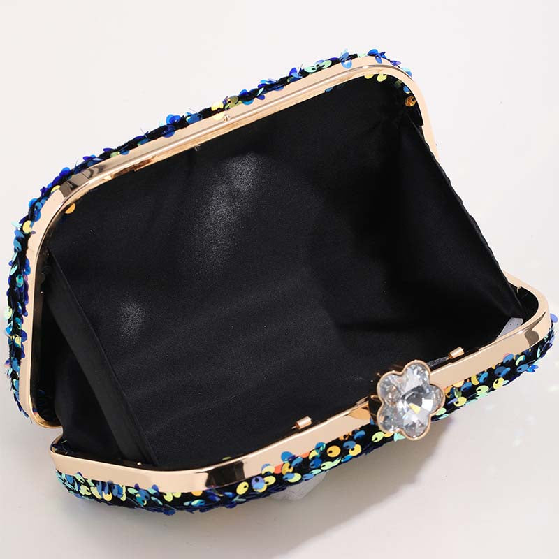 Fashion Sequined Evening Clutch Bag for Women – Elegant Gold Party & Wedding Handbagmen