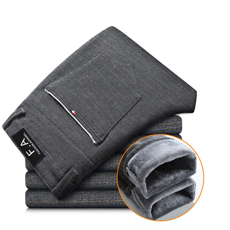 Men’s Thickened Fleece Pants – Warm Winter Casual Trousers